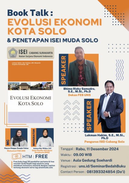 Book Talk: Evolusi Ekonomi Kota Solo, Hadirkan Dua Narasumber FEB UNS