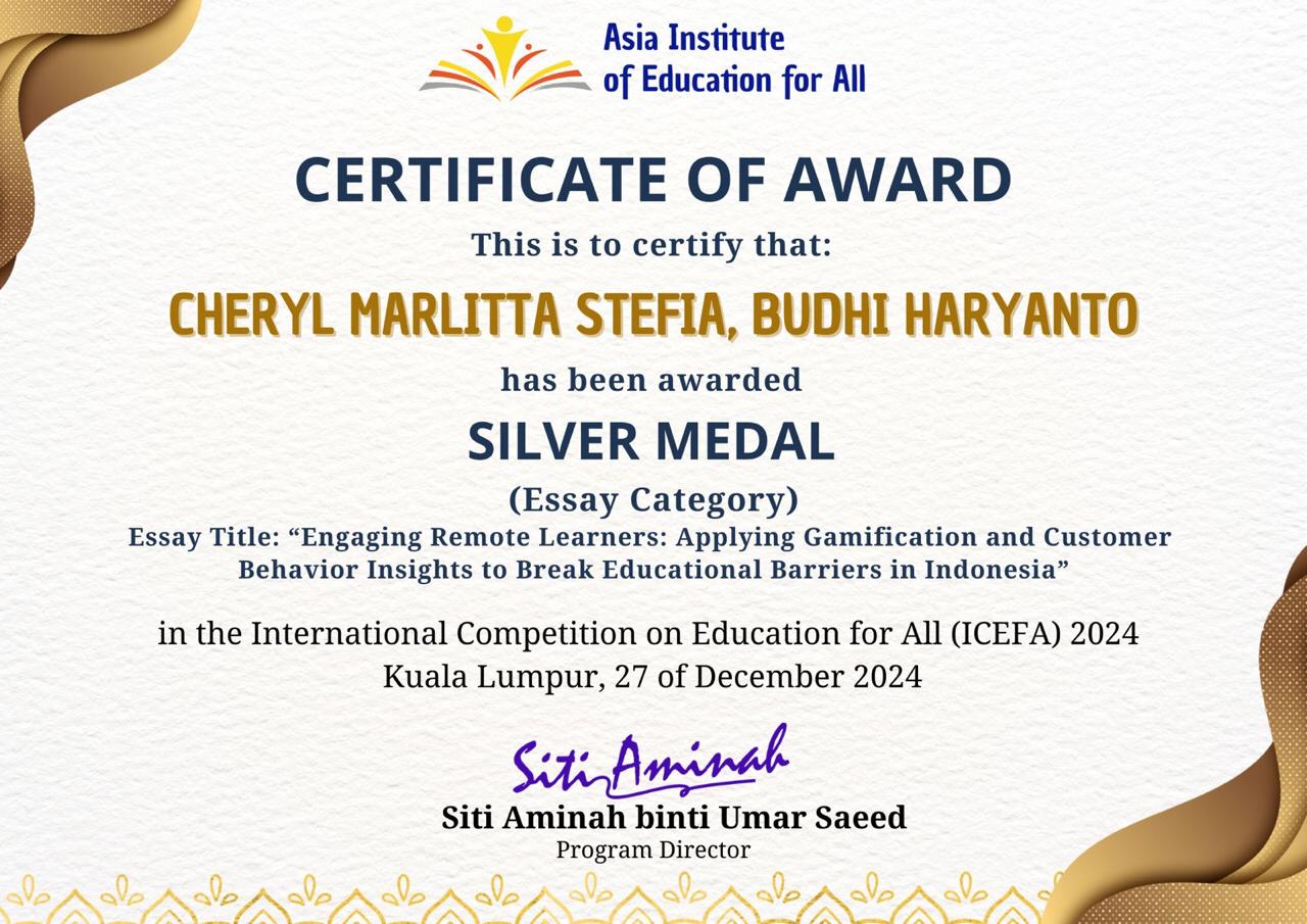 Silver Medal for FEB UNS Faculty Members at the 2024 International Competition on Education for All