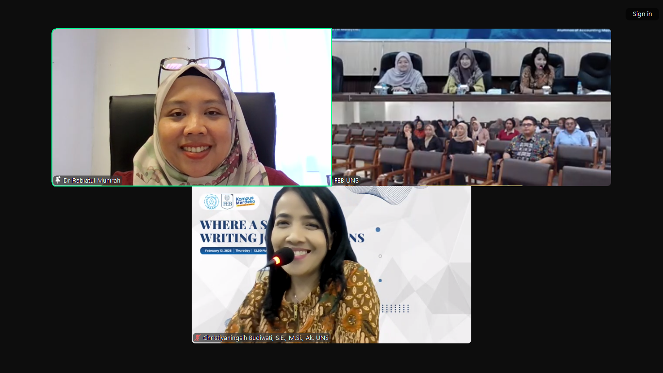 Sambut Mahasiswa Baru, MAKSI FEB UNS Hadirkan Dua Pembicara dalam Webinar “Where A Scientific Writing Journey Begins”