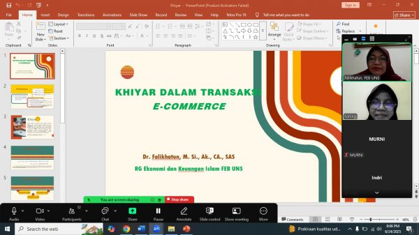 Riset Grup Ekonomi dan Keuangan Islam FEB UNS Beri Materi Kajian tentang Khiyar dalam Transaksi e-commerce