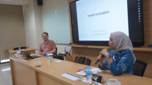 Prof. Tri Mulyaningsih in the Impact Evaluation Workshop