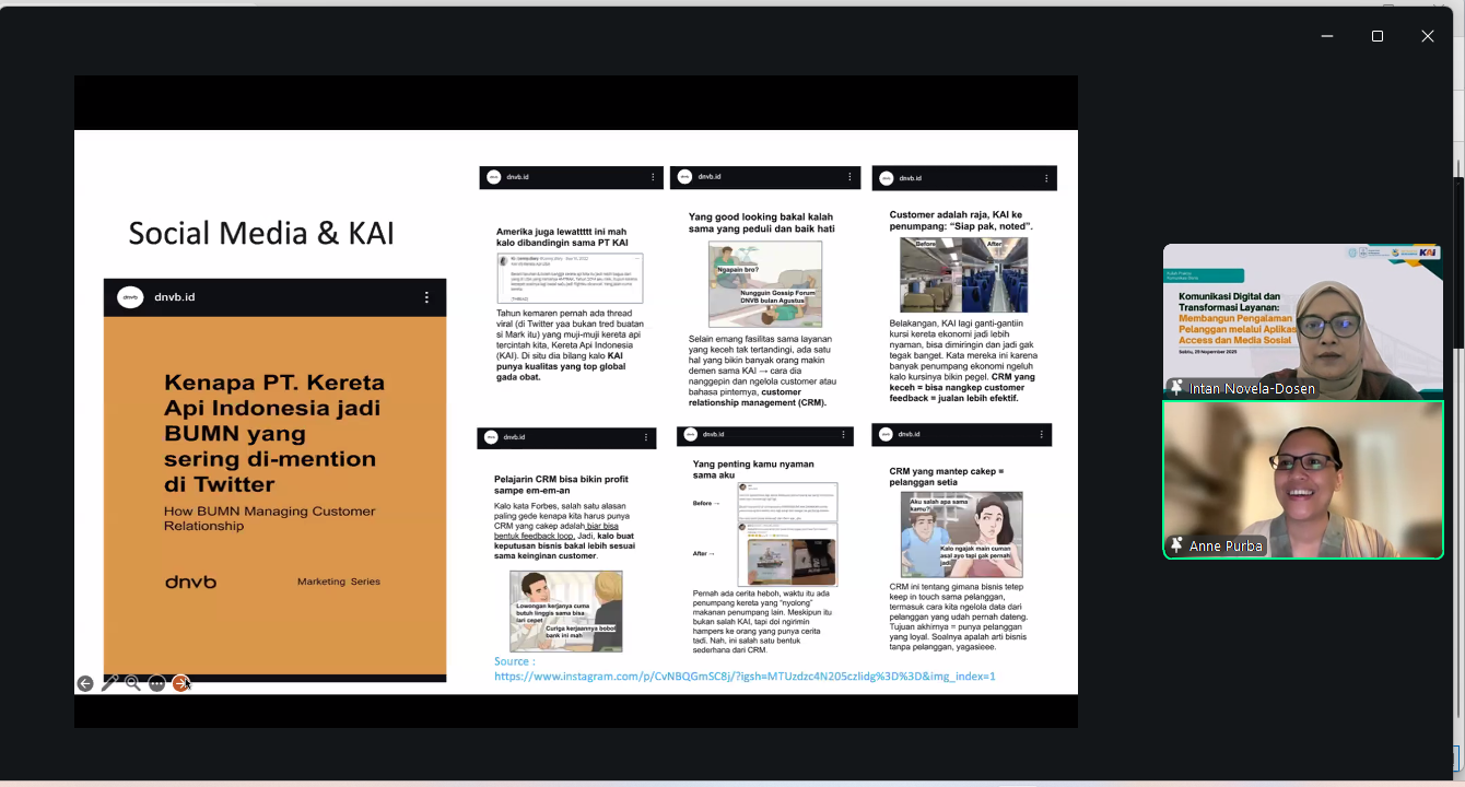 Prodi Manajemen FEB UNS Gelar Kuliah Praktisi Bahas Transformasi Digital Layanan KAI