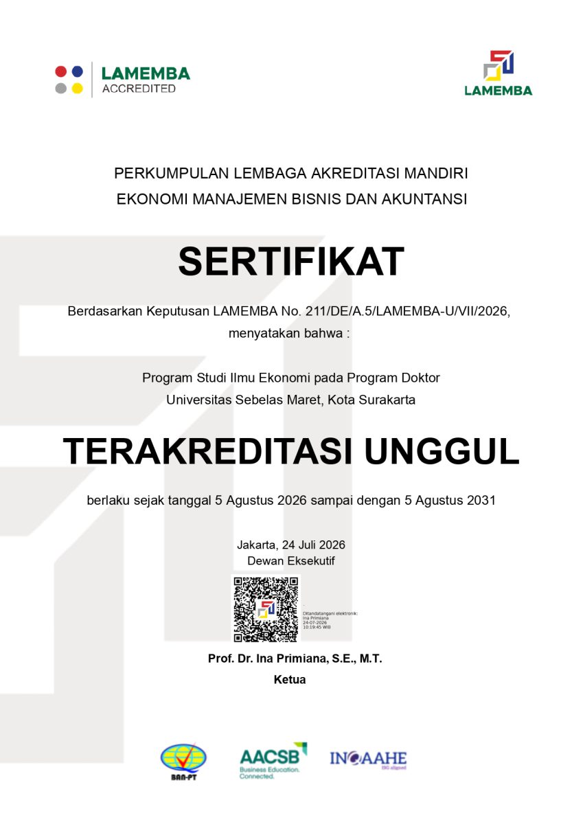 PDIE FEB UNS Kembali Raih Akreditasi Unggul LAMEMBA