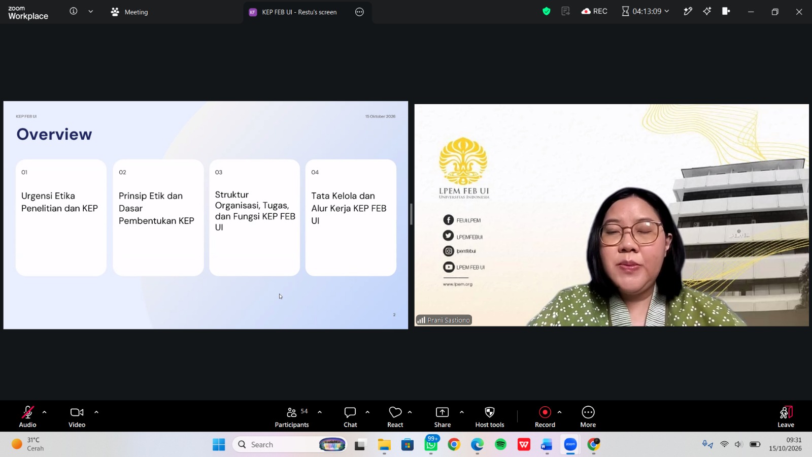 Tingkatkan Kualitas Riset dan Perlindungan Subjek Penelitian, P4M FEB UNS Gelar Workshop Klirens Etik