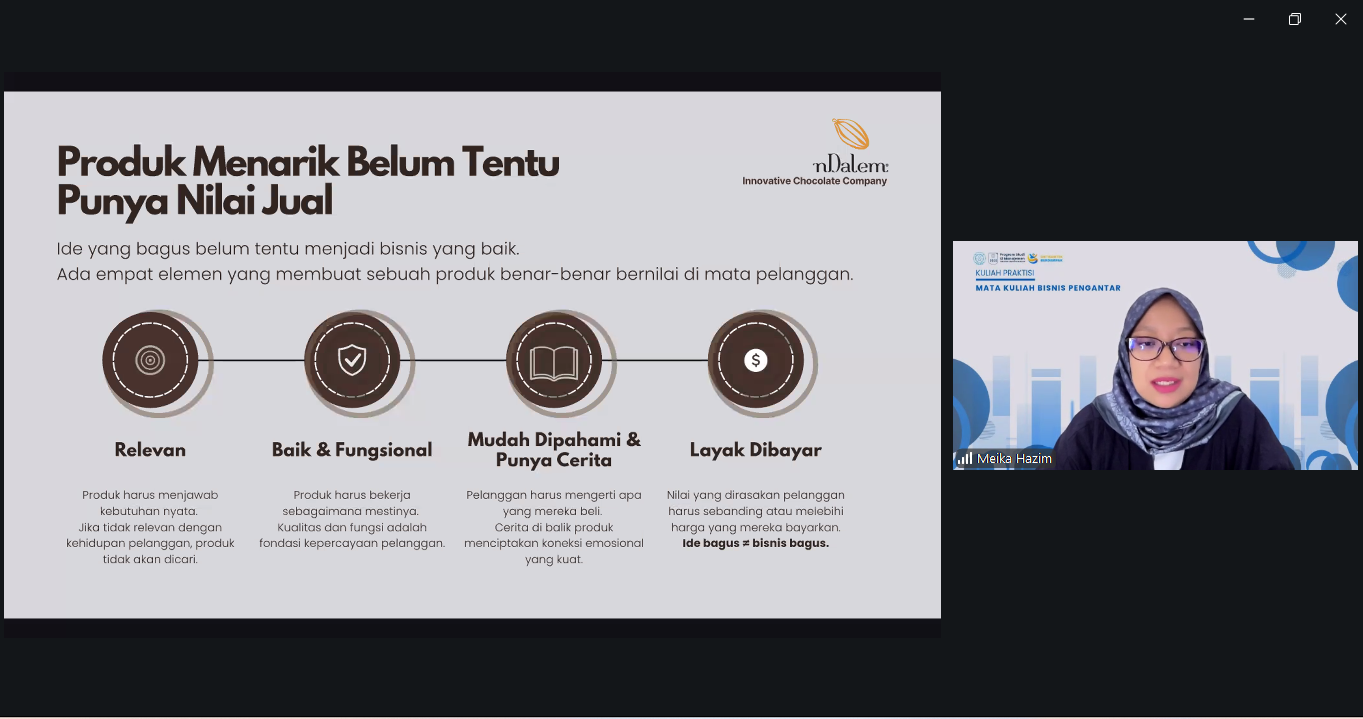 Prodi S-1 Manajemen FEB UNS Hadirkan Founder Cokelat nDalem dalam Kuliah Tamu Bisnis Pengantar: Bangun Usaha Tangguh di Tengah Ketidakpastian,