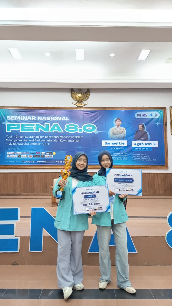 Inovasi Platform Daur Ulang Kemasan Kosmetik “Beauture” Antarkan Mahasiswa Ekonomi Pembangunan UNS Raih Juara 3 dan Best Market Potential di BPC PENA 8.0